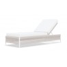 Azzurro Living Catalina Lounge Chair With Matte White Aluminum Frame And Sand All-Weather Rope - Angled