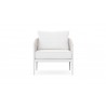 Azzurro Catalina Club Chair In Matte White Frame and Cloud Cushion - Front