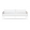 Azzurro Catalina 3 Seat Sofa In Matte White Aluminum Frame with Sand All-Weather Rope - Front