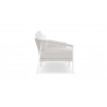 Azzurro Catalina 3 Seat Sofa In Matte White Aluminum Frame with Sand All-Weather Rope - Side