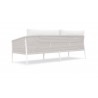 Azzurro Catalina 3 Seat Sofa In Matte White Aluminum Frame with Sand All-Weather Rope - Back Angle