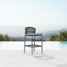 Azzurro Catalina Bar Stool With Matte Charcoal Aluminum Frame And Ash All-Weather Rope - Lifestyle