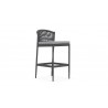 Azzurro Catalina Bar Stool With Matte Charcoal Aluminum Frame And Ash All-Weather Rope - Angled