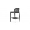 Azzurro Catalina Bar Stool With Matte Charcoal Aluminum Frame And Ash All-Weather Rope - Back Angle
