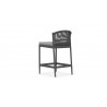 Azzurro Catalina Counter Stool With Matte Charcoal Aluminum Frame And Ash All-Weather Rope - Back Angled