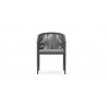 Azzurro Catalina Dining Chair With Matte Charcoal Aluminum Frame And Ash All-Weather Rope - Front