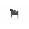 Azzurro Catalina Dining Chair With Matte Charcoal Aluminum Frame And Ash All-Weather Rope - Side