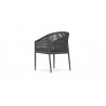Azzurro Catalina Dining Chair With Matte Charcoal Aluminum Frame And Ash All-Weather Rope - Back Angle
