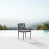 Azzurro Catalina Armless Dining Chair With Matte Charcoal Aluminum Frame And Ash All-Weather Rope - Lifestyle