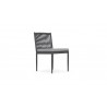 Azzurro Catalina Armless Dining Chair With Matte Charcoal Aluminum Frame And Ash All-Weather Rope - Angled