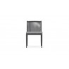 Azzurro Catalina Armless Dining Chair With Matte Charcoal Aluminum Frame And Ash All-Weather Rope - Front