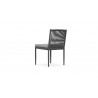 Azzurro Catalina Armless Dining Chair With Matte Charcoal Aluminum Frame And Ash All-Weather Rope - Back Angle