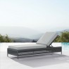 Azzurro Living Catalina Lounge Chair With Matte Charcoal Aluminum Frame And Ash All-Weather Rope - Angled