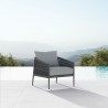 Azzurro Catalina Club Chair In Matte Charcoal Frame and Fog Cushion - Lifestyle