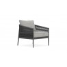 Azzurro Catalina Club Chair In Matte Charcoal Frame and Fog Cushion - Angled