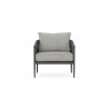 Azzurro Catalina Club Chair In Matte Charcoal Frame and Fog Cushion - Front