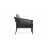 Azzurro Catalina Club Chair In Matte Charcoal Frame and Fog Cushion - Side