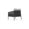 Azzurro Catalina Club Chair In Matte Charcoal Frame and Fog Cushion - Back Angled