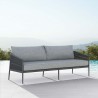 Azzurro Catalina 3 Seat Sofa In Matte Charcoal Aluminum Frame with Ash All-Weather Rope - Lifestyle