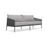 Azzurro Catalina 3 Seat Sofa In Matte Charcoal Aluminum Frame with Ash All-Weather Rope - Angled