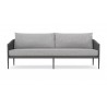 Azzurro Catalina 3 Seat Sofa In Matte Charcoal Aluminum Frame with Ash All-Weather Rope - Front