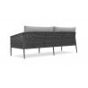 Azzurro Catalina 3 Seat Sofa In Matte Charcoal Aluminum Frame with Ash All-Weather Rope - Back Angle