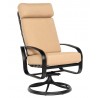 Woodard Cayman Isle Cushion High Back Swivel Rocking Dining Armchair - Angled