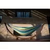 Double Cotton Hammock with Solid Pine Arc Stand - Cayo Reef - Double Cotton Hammock with Solid Pine Arc Stand - Cayo Reef
