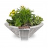 The Outdoor Plus Cazo Wood Grain Planter & Water Bowl Ivory
