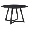 Moe's Home Collection Godenza Dining Table Round in Black Ash - Front Side Angle