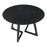 Moe's Home Collection Godenza Dining Table Round in Black Ash - Front Side Top Angle - Moe's Home Collection Godenza Dining Table Round in Black Ash - Front Side Top Angle