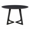 Moe's Home Collection Godenza Dining Table Round in Black Ash - Front Angle