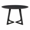 Moe's Home Collection Godenza Dining Table Round in Black Ash - Front Angle - Moe's Home Collection Godenza Dining Table Round in Black Ash - Front Angle