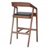Moe's Home Collection Padma Barstool - Black Vegan Leather - Back Side Angle