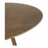 Moe's Home Collection Aldo Round Dining Table - Walnut - Side Closeup Top Angle - Moe's Home Collection Aldo Round Dining Table - Walnut - Side Closeup Top Angle