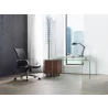 RIO Walnut Veneer With Clear Glass Office Desk - Lifestyle - RIO Walnut Veneer With Clear Glass Office Desk - Lifestyle