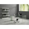 RIO White Lacquer With Clear Glass Office Desk - Lifestyle