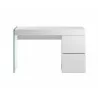 Casabianca IL VETRO Office Desk In High Gloss White Lacquer With Clear Glass - Front - Casabianca IL VETRO Office Desk In High Gloss White Lacquer With Clear Glass - Front