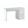Casabianca IL VETRO Office Desk In High Gloss White Lacquer With Clear Glass - Angled - Casabianca IL VETRO Office Desk In High Gloss White Lacquer With Clear Glass - Angled