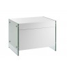 Casabianca IL VETRO Nightstand In High Gloss White Lacquer With Glass - angled