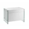 Casabianca IL VETRO Nightstand In High Gloss White Lacquer With Glass - angled - Casabianca IL VETRO Nightstand In High Gloss White Lacquer With Glass - angled