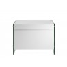 Casabianca IL VETRO Nightstand In High Gloss White Lacquer With Glass - Back