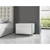 Casabianca IL VETRO Nightstand In High Gloss White Lacquer With Glass - Lifestyle