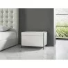 Casabianca IL VETRO Nightstand In High Gloss White Lacquer With Glass - Lifestyle - Casabianca IL VETRO Nightstand In High Gloss White Lacquer With Glass - Lifestyle