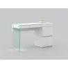 Casabianca IL VETRO Vanity In High Gloss White Lacquer And Mirror With Clear Glass - Lifestyle 2 - Casabianca IL VETRO Vanity In High Gloss White Lacquer And Mirror With Clear Glass - Lifestyle 2