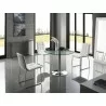 Casabianca BUONO Console Table In High Gloss White Lacquer With Clear Glass - Lifestyle 2 - Casabianca BUONO Console Table In High Gloss White Lacquer With Clear Glass - Lifestyle 2