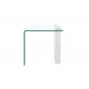 BUONO White Lacquer Glass End Table - Front