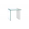 BUONO White Lacquer Glass End Table