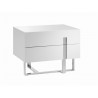 Casabianca Collins White Lacquer Nightstand / End Table - Angled View