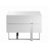 Casabianca Collins White Lacquer Nightstand / End Table - Front